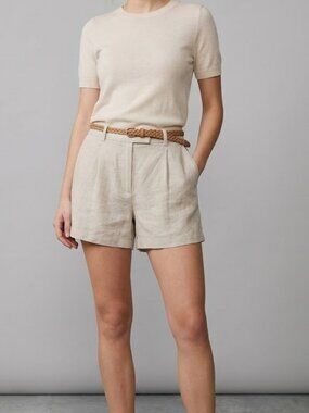 ✨ Abercrombie & Fitch Lined Linen-Cotton Tailored Shorts Size 33 ✨